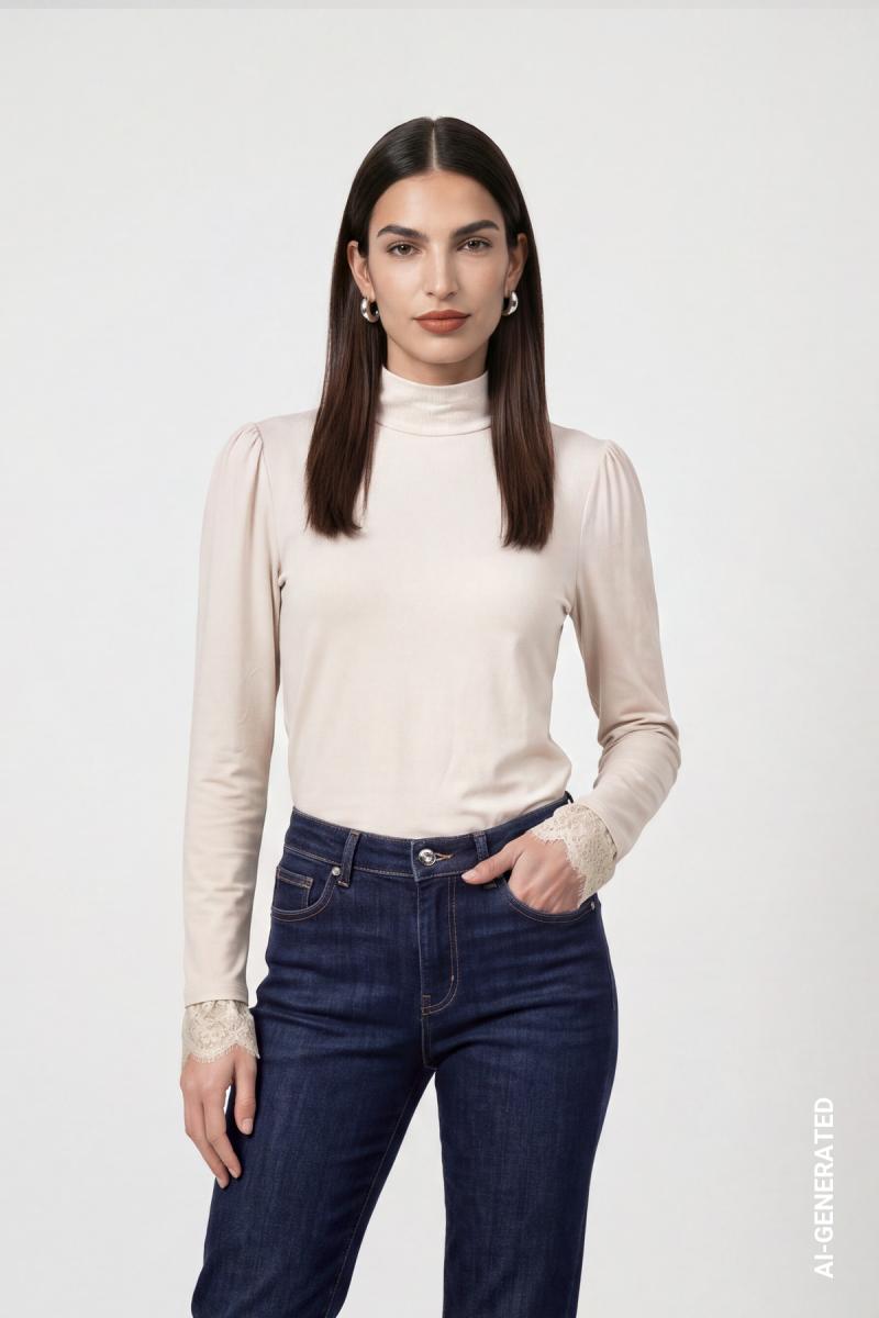 Damen Rollkragen-Pullover