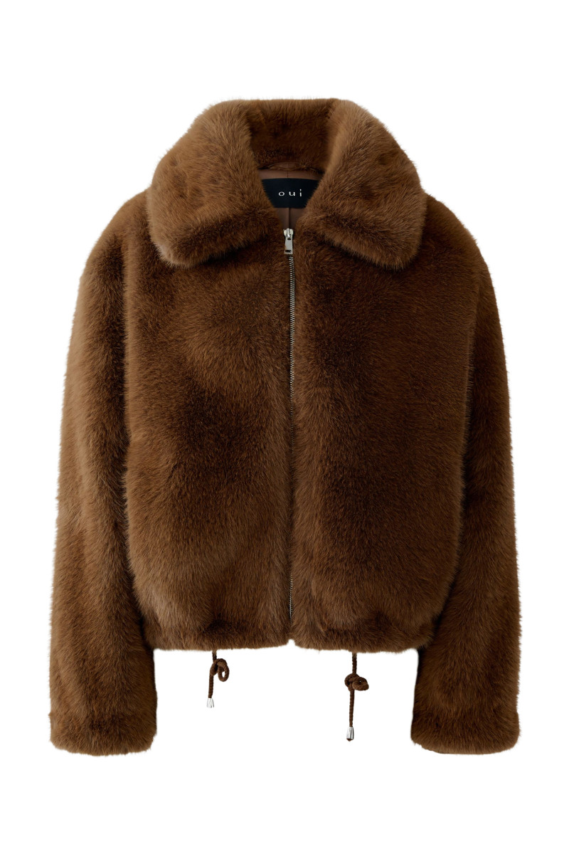 Damen Kunstfelljacke