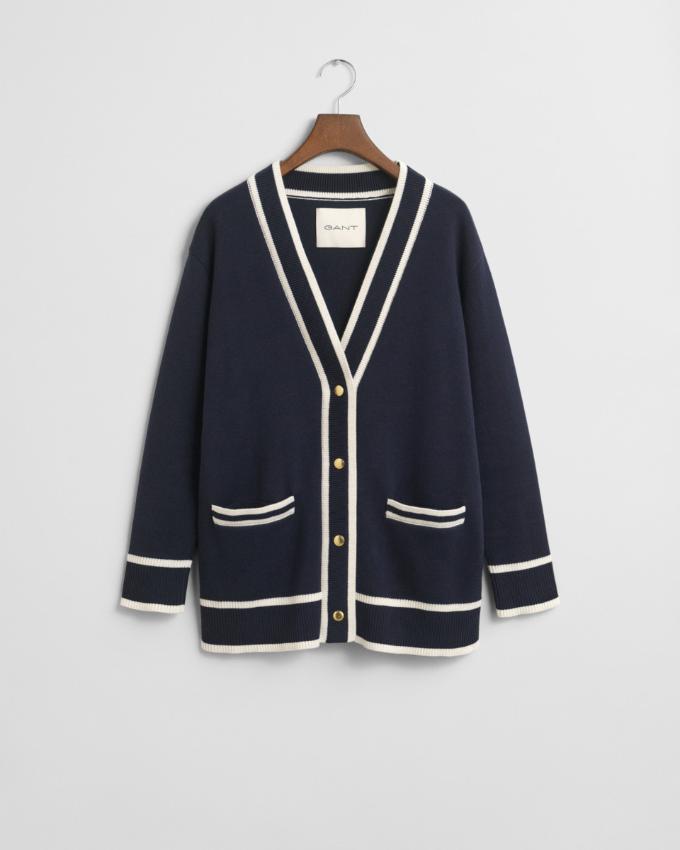 Damen Kontrast Strickjacke