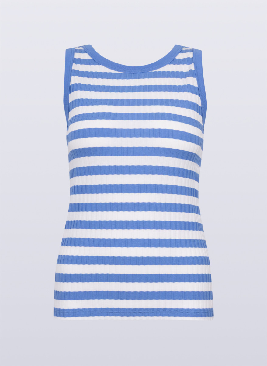 Damen Rippen-Ringel Top