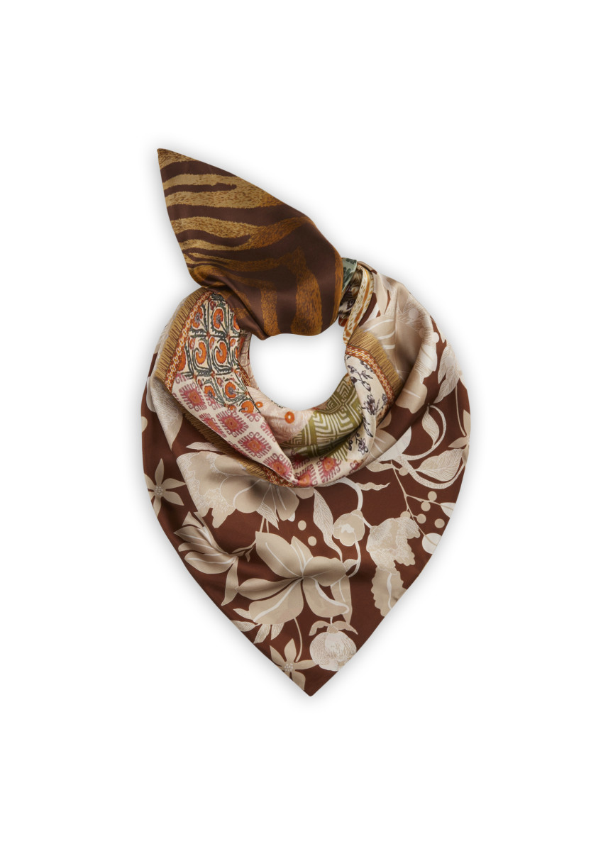 Premium Dreickstuch aus reiner Seide mit Patternmix