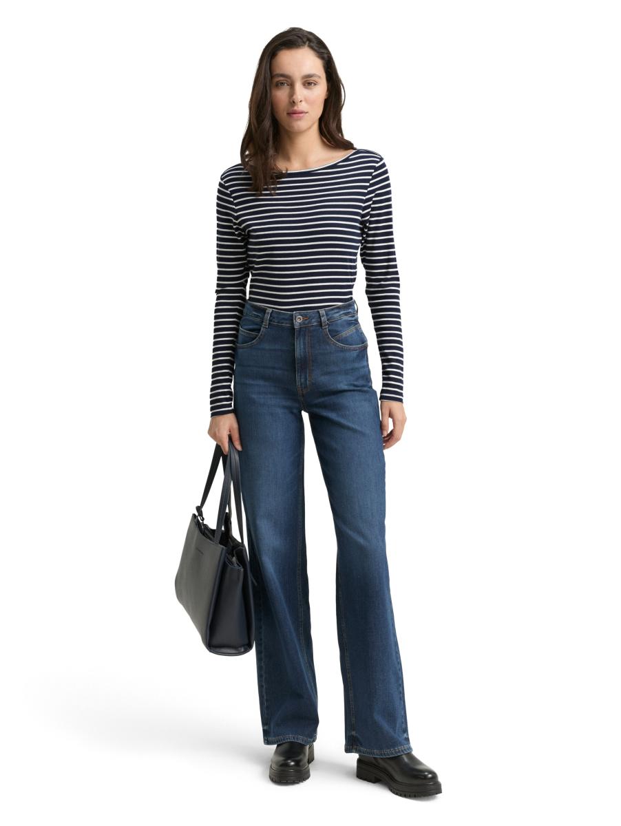 Damen Langarmshirt mit Streifenmuster