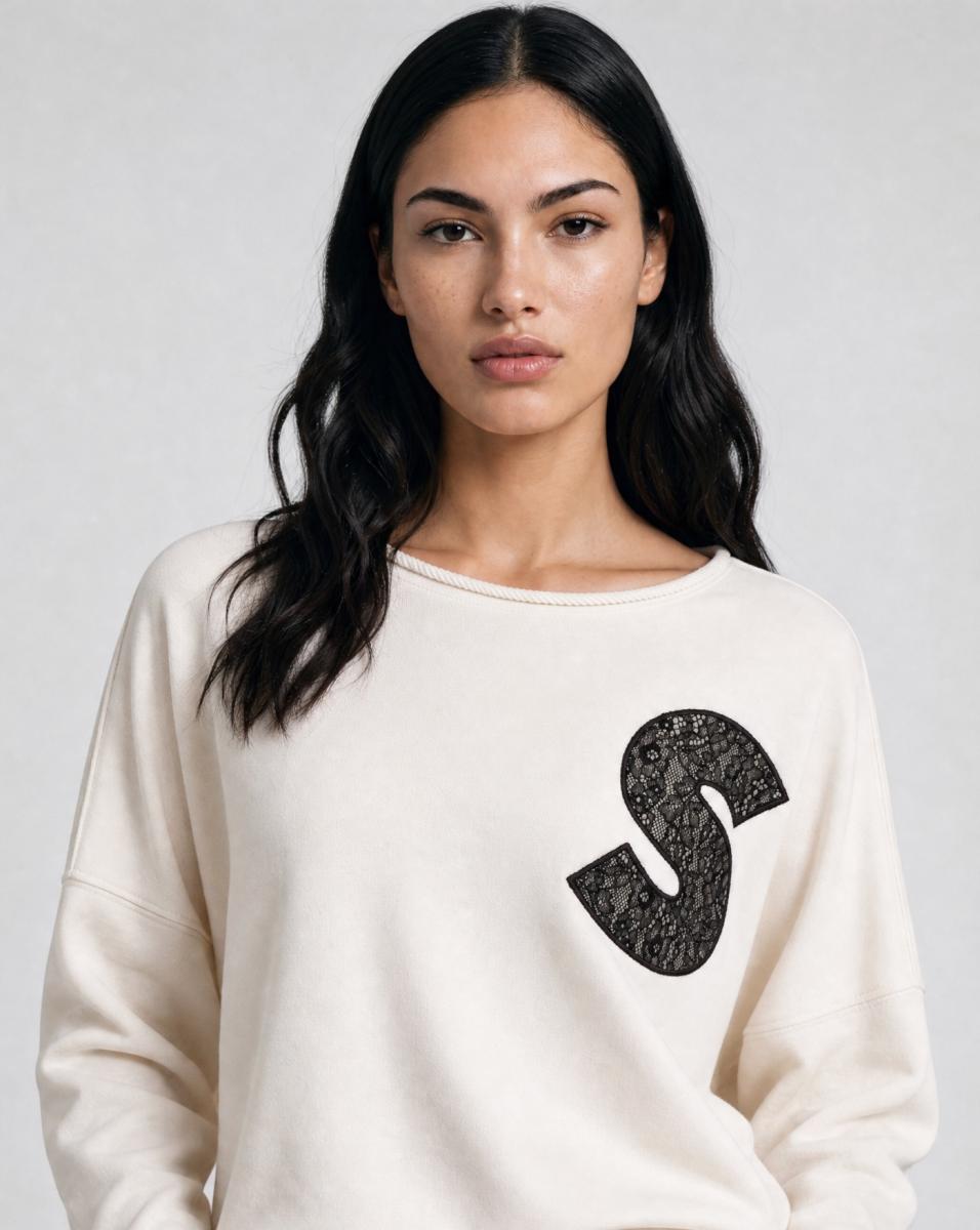 Damen Sweatshirt Lace Wording