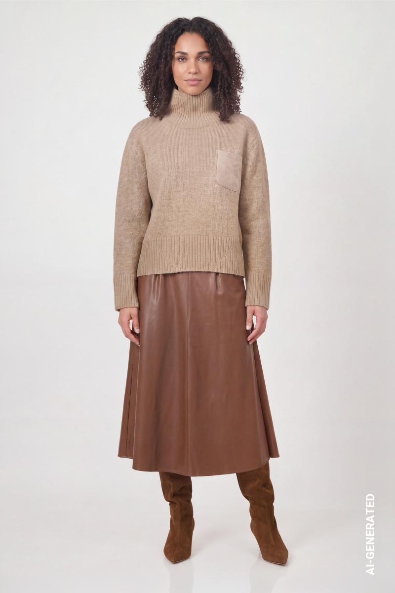 Damen Pullover Mit Brusttasche