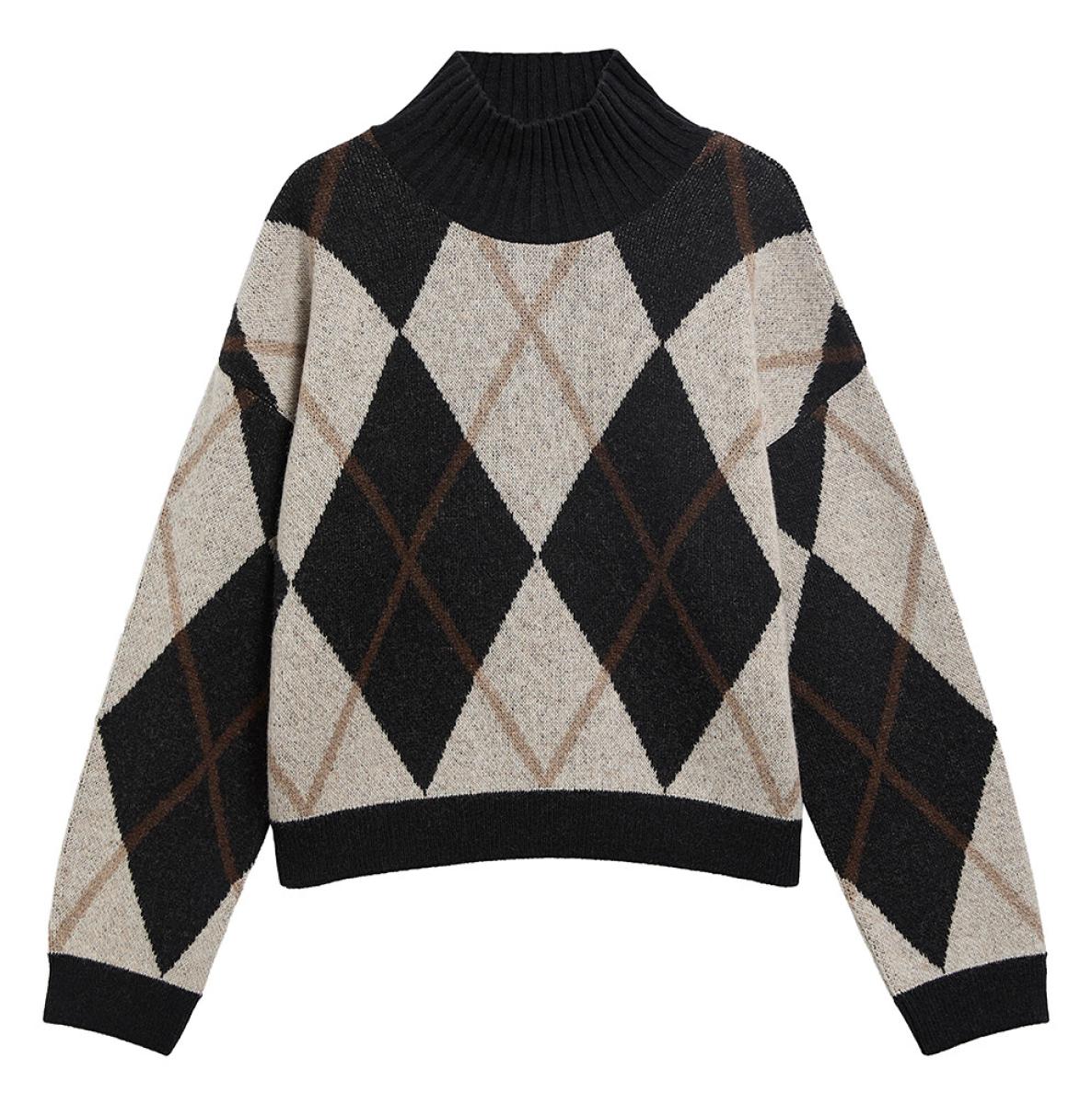 Damen Wollpullover Marlow Argyle