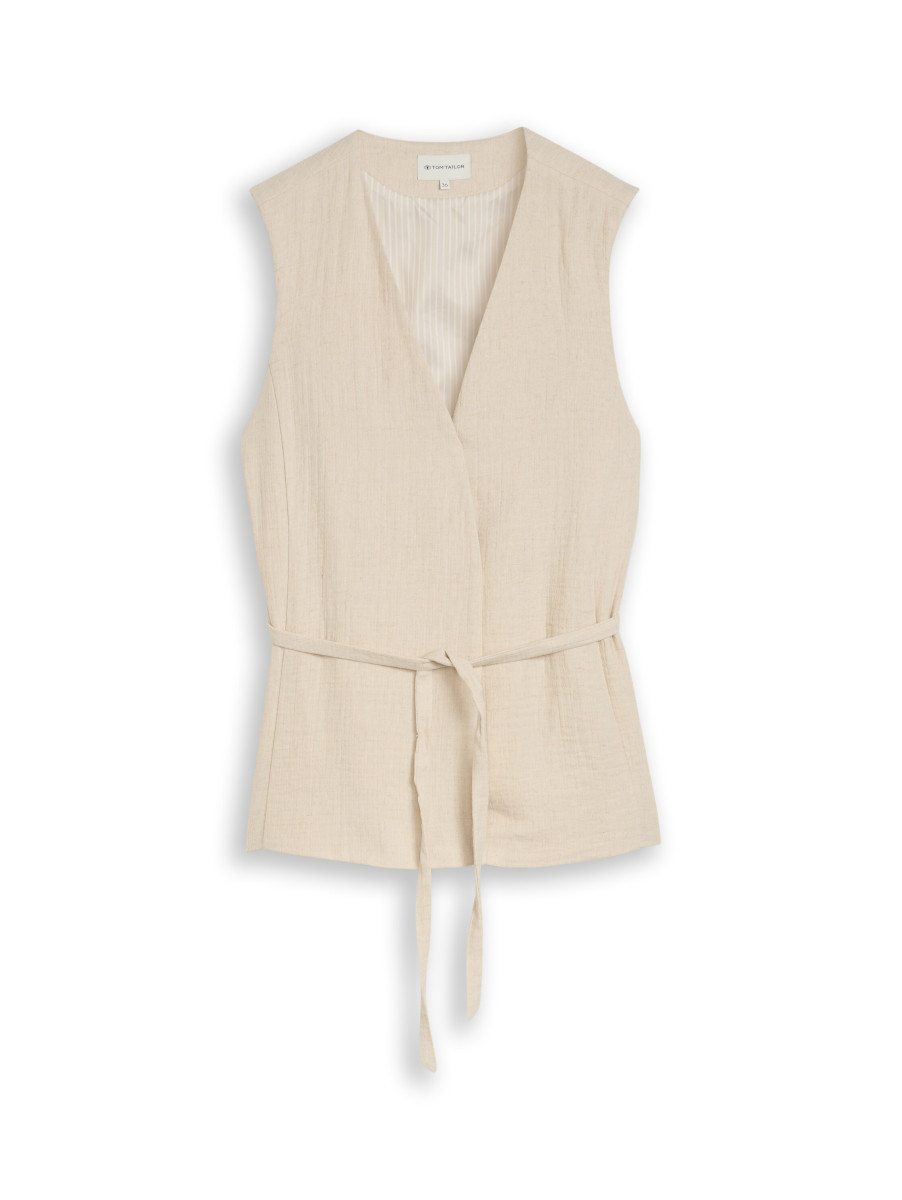 Damen Blazer-Weste mit Leinenanteil