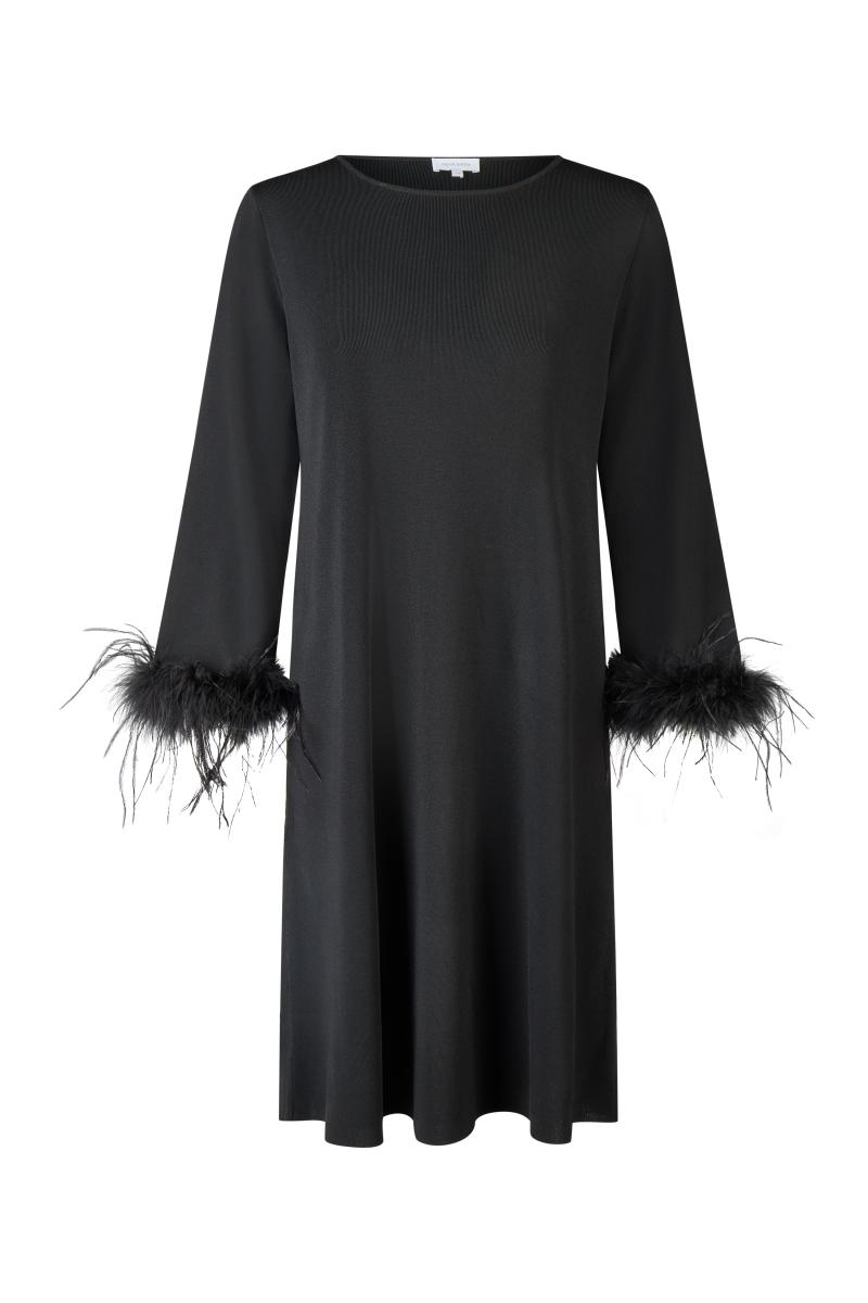 Kleid mit Kunstfell-Details
