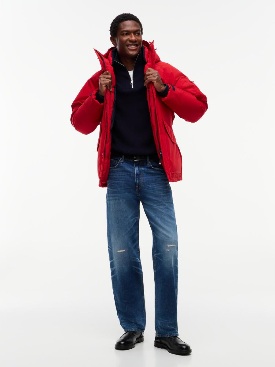 Herren Pullover Fisherman Rib Zip Mock