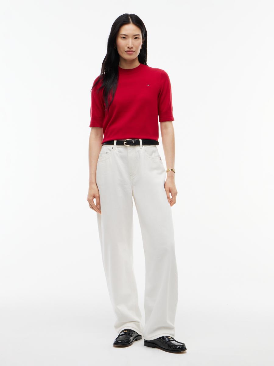 Damen Kurzarm-Pullover