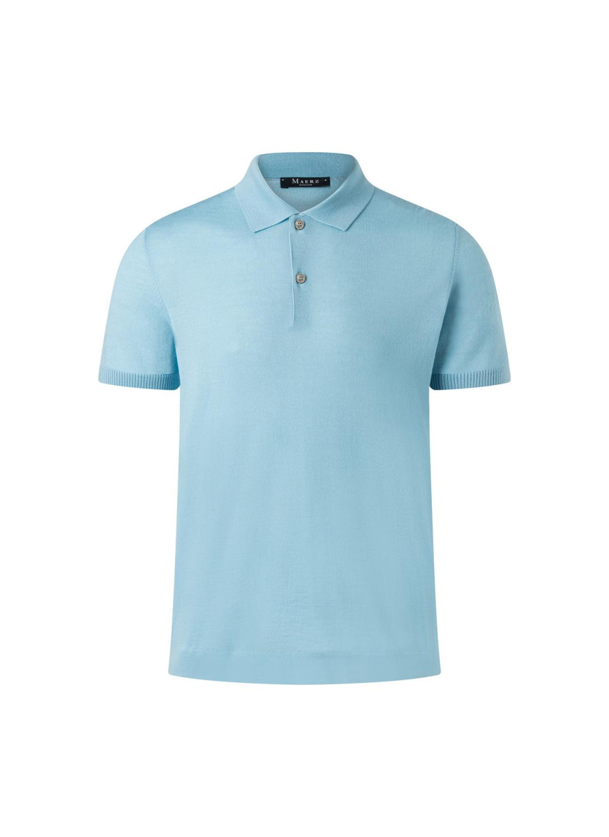 Herren Strickpolo aus reiner Merinowolle