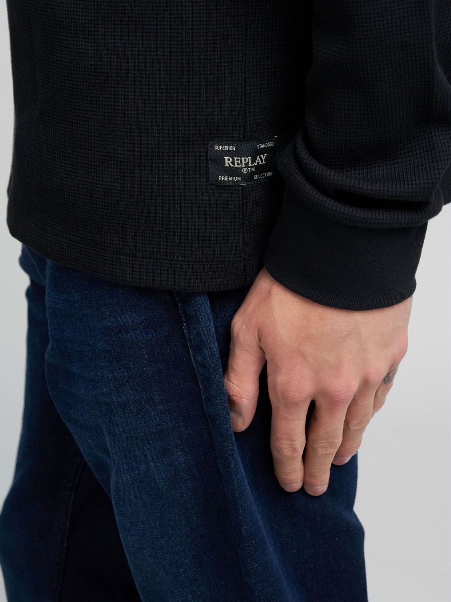 Herren Langarmshirt mit Struktur