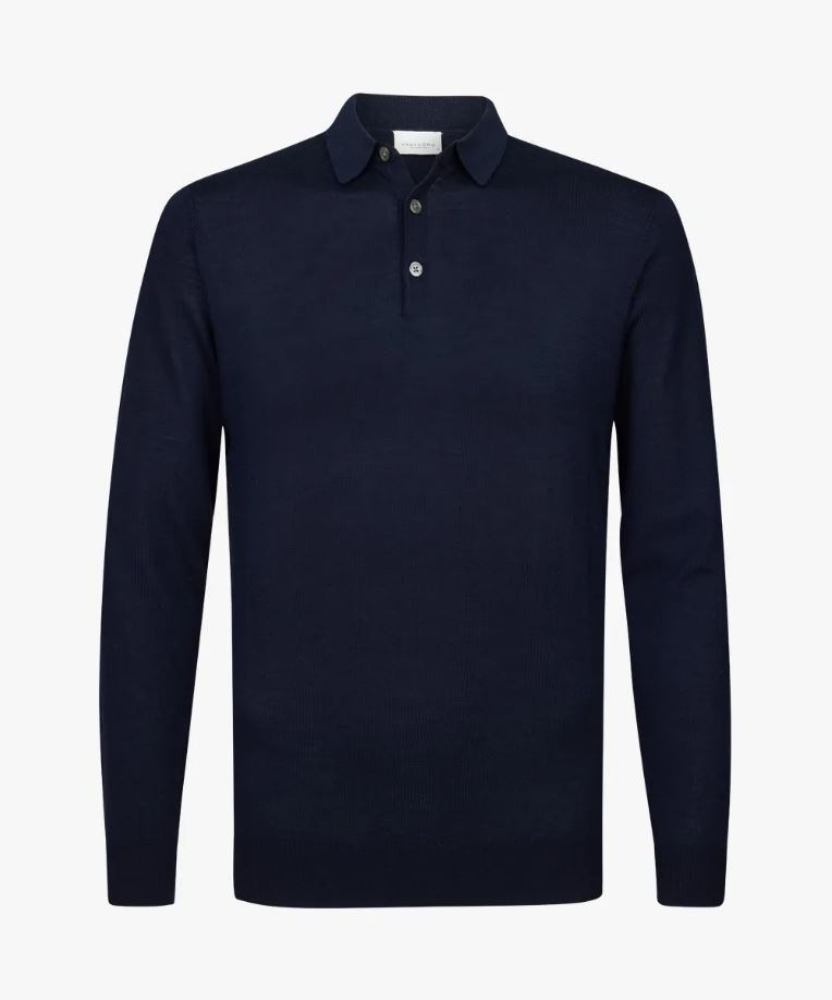 Herren Langarm-Poloshirt Merino