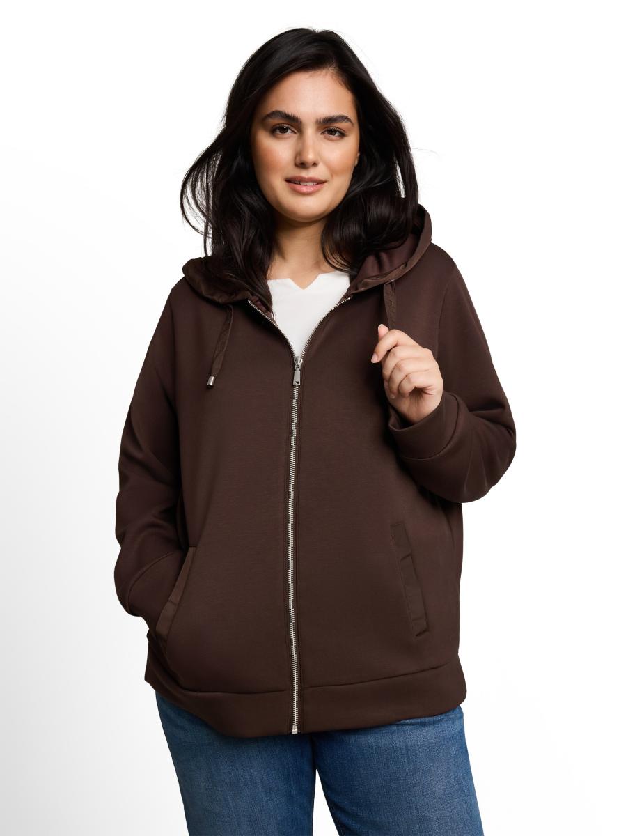 Curvy Sweatjacke aus Scuba