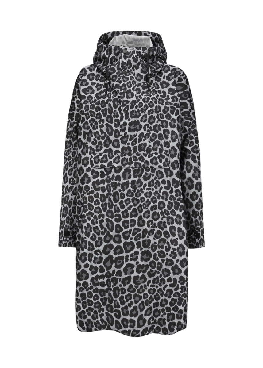 Damen Regen-Poncho mit Leo-Muster