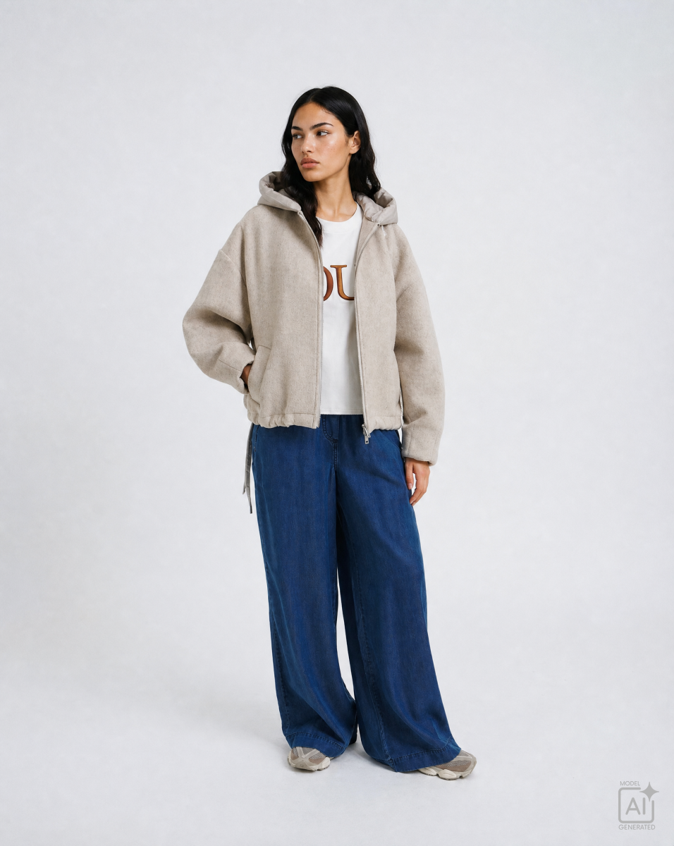 Damen Boxy-Sweatshirt mit 3/4-Arm