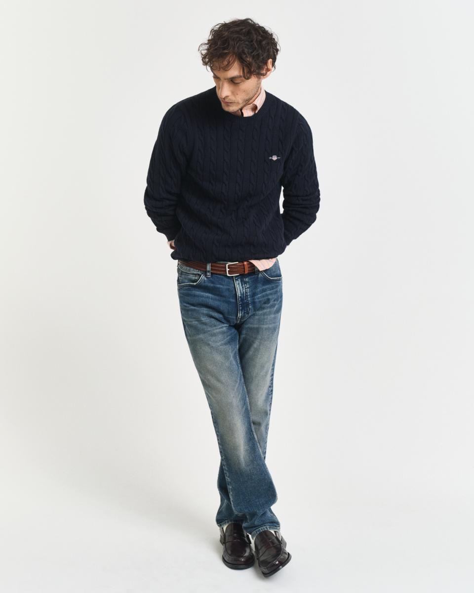 Herren Zopfstrick-Pullover