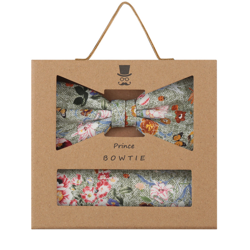 Set Fliege+Tuch mit Blumenmuster