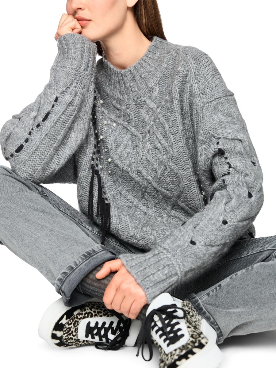Damen Zopfstrick-Pullover