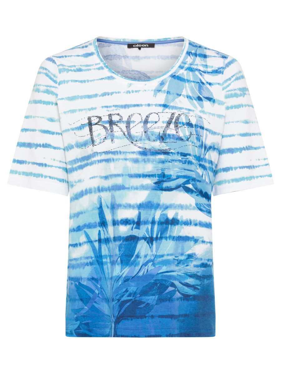 Damen T-Shirt mit Panneaux-Print