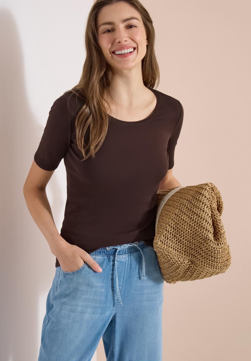 Damen T-Shirt in Unifarbe