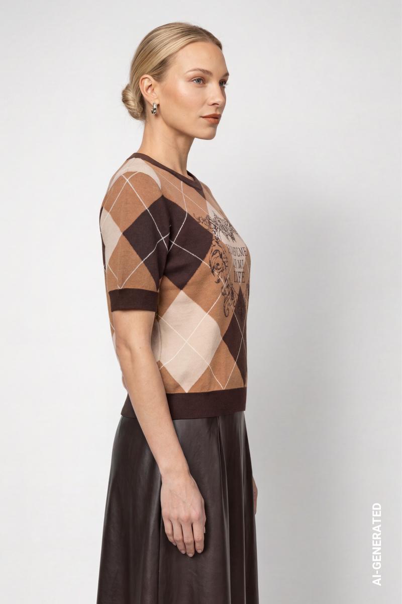 Damen Kurzarm-Pullover