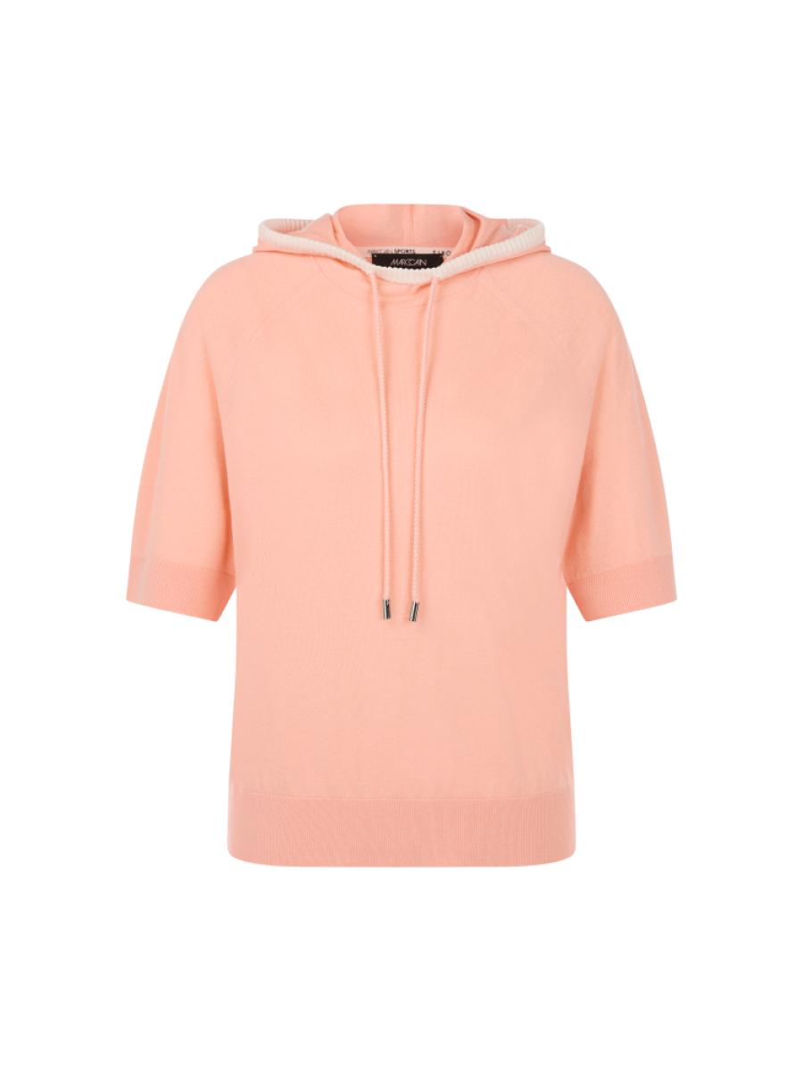 Damen Feinstrick-Hoodie mit Kontrastdetails