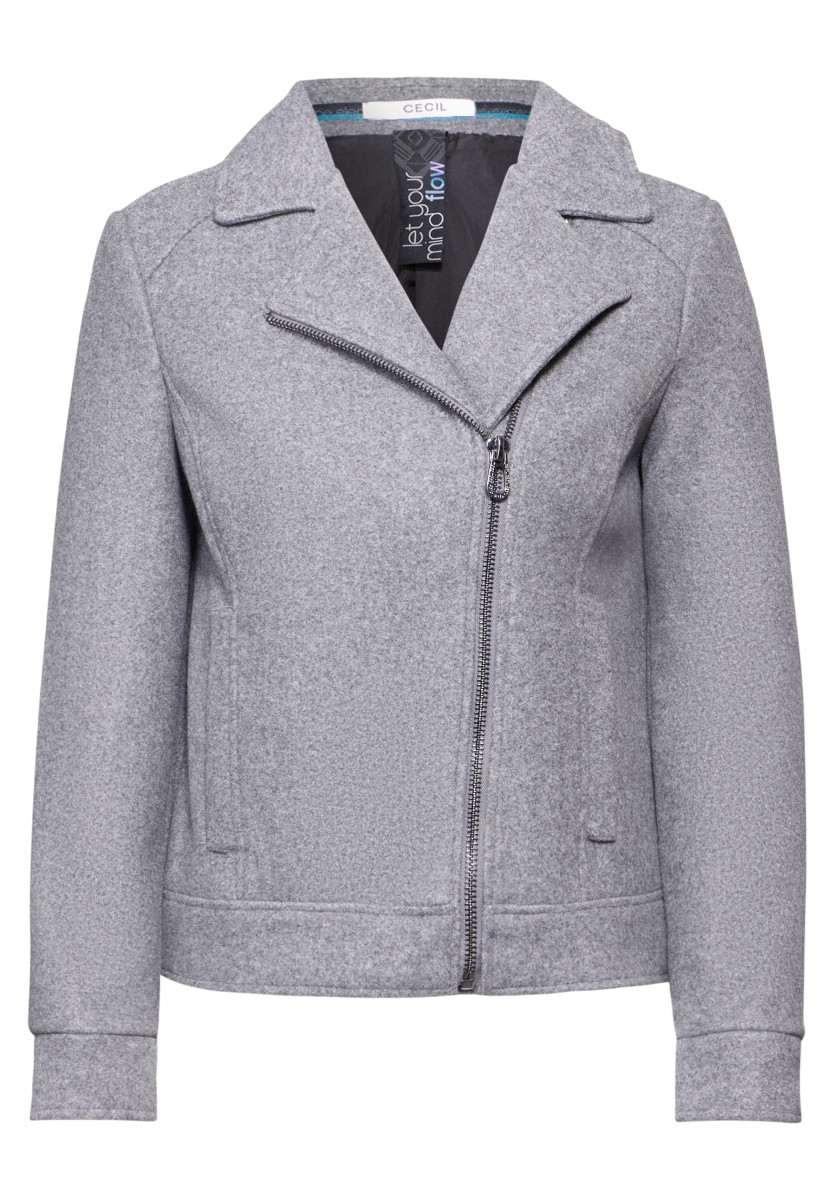 Damen Bikerjacke in Woll-Optik