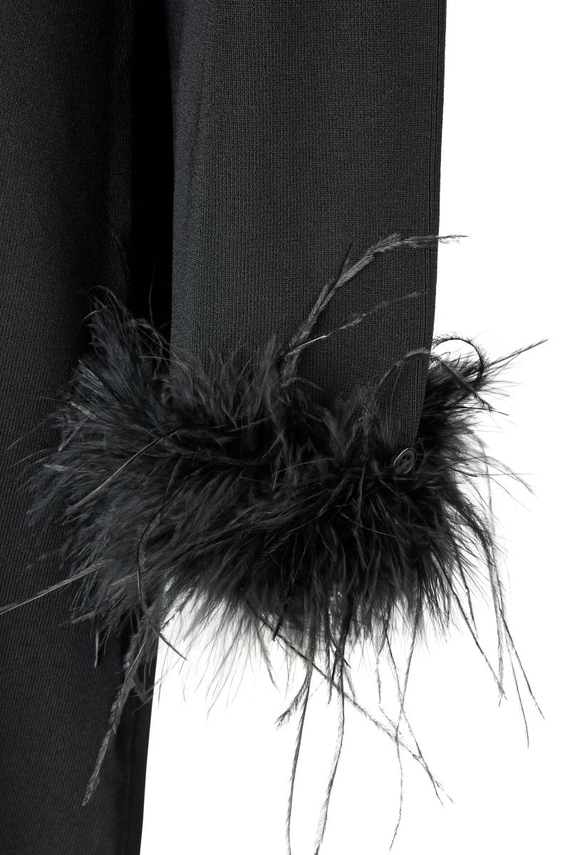 Kleid mit Kunstfell-Details