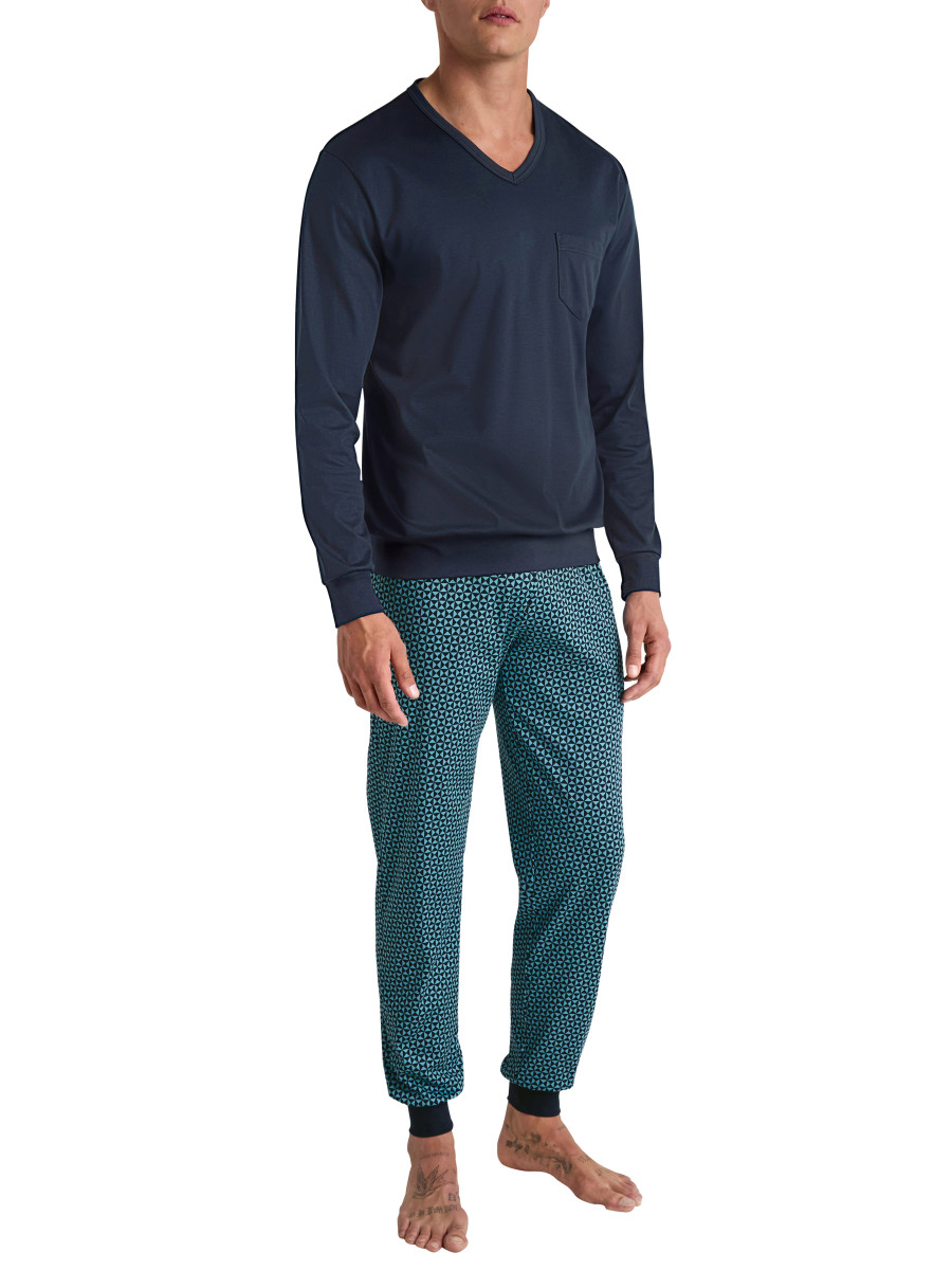 Herren Pyjama mit Bündchen