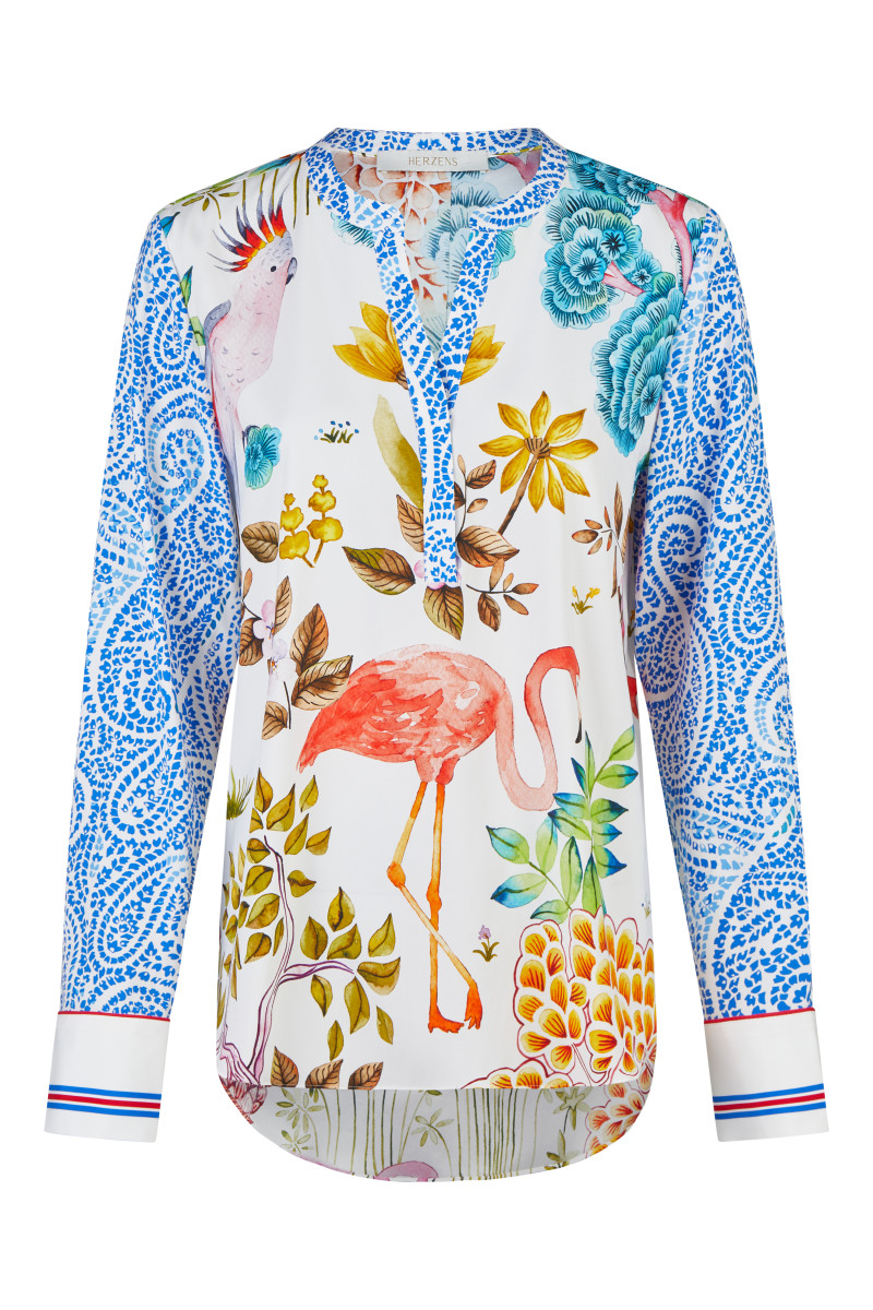 Seidenbluse mit Allover-Print
