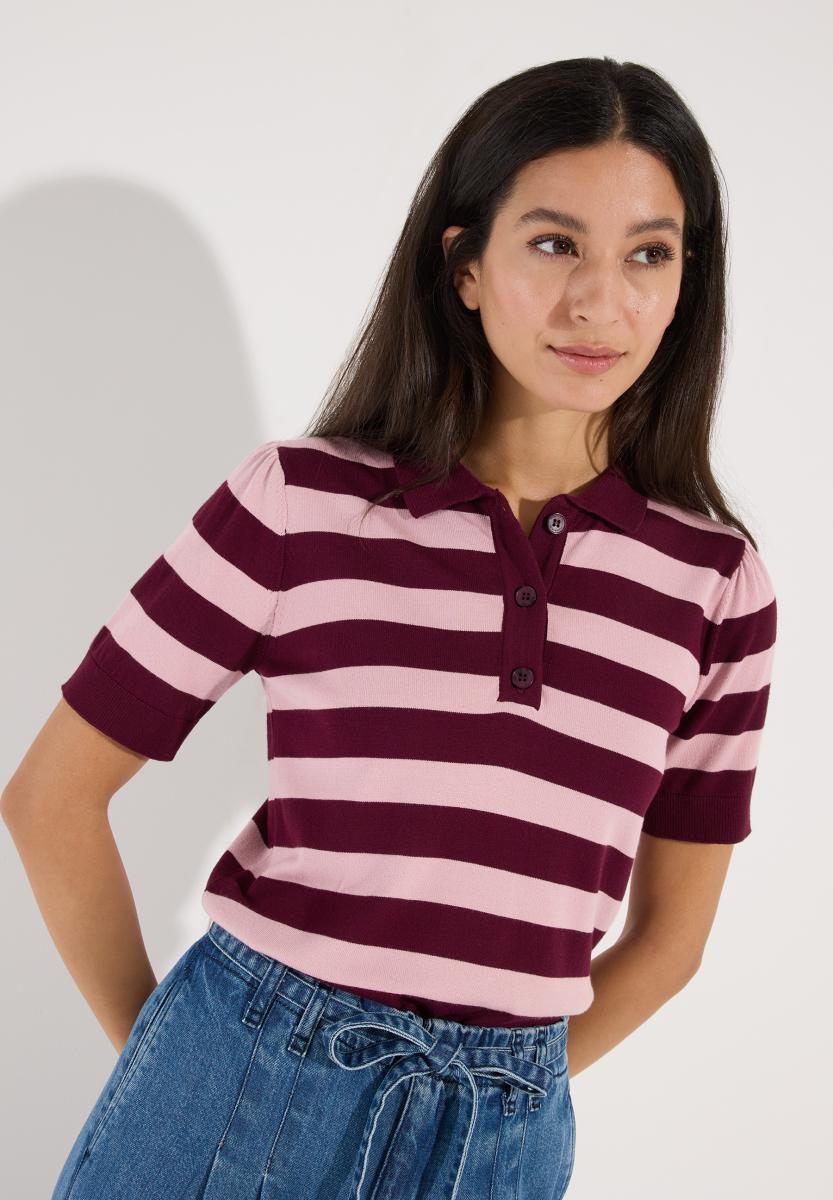Damen Strick-Poloshirt