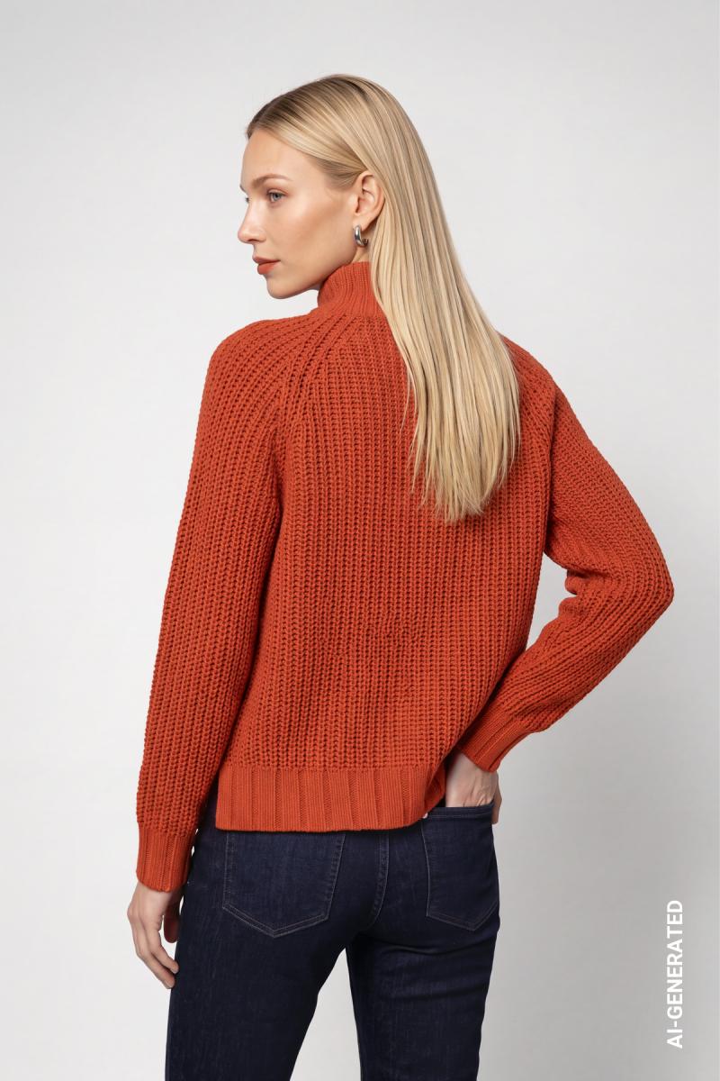 Damen Strickpullover mit Stehkragen