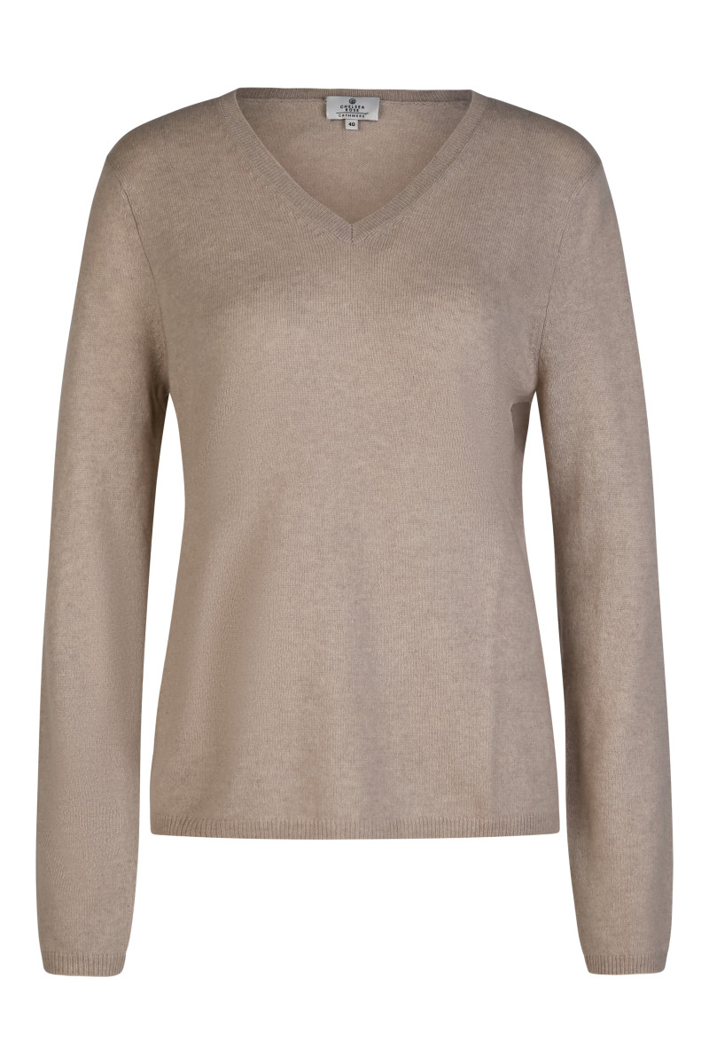 Damen Pullover mit V-Ausschnitt Cashmere