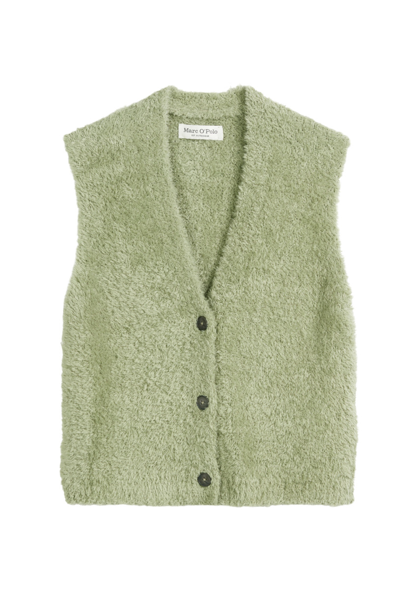 Damen Strickweste Fuzzy-Knit regular