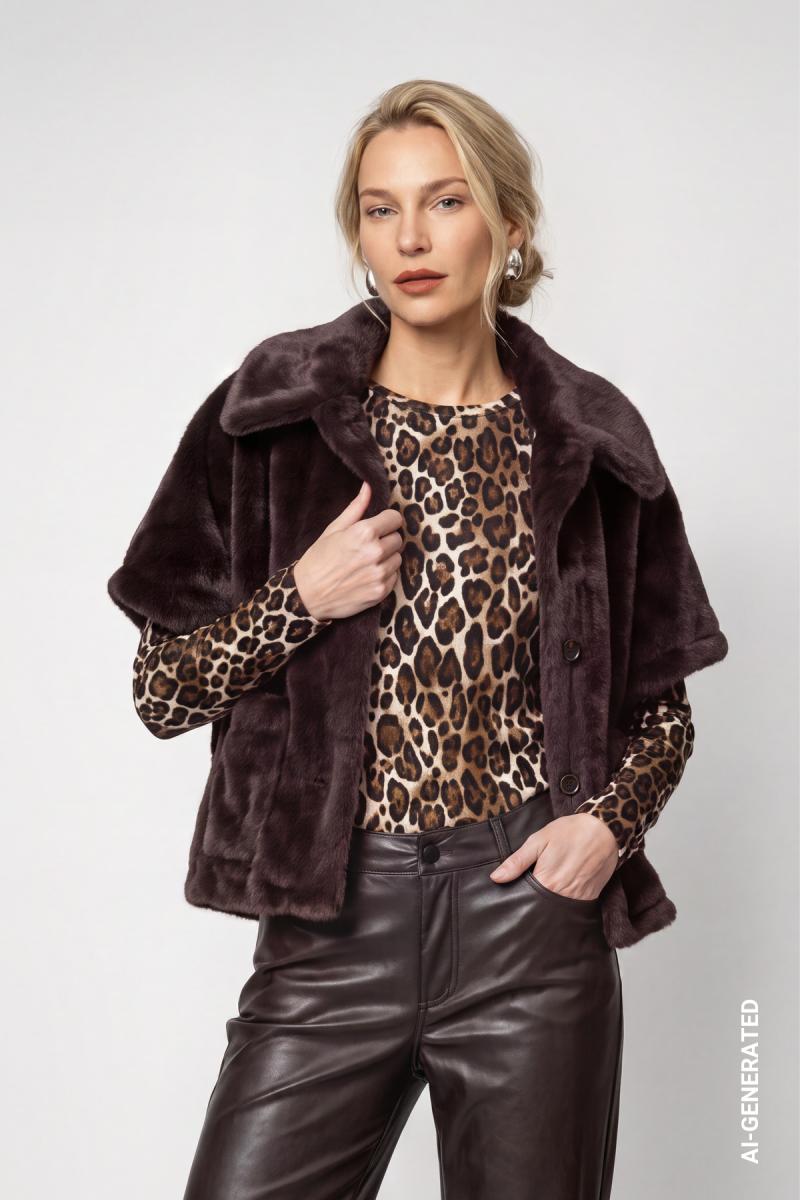 Damen Kunstfelljacke