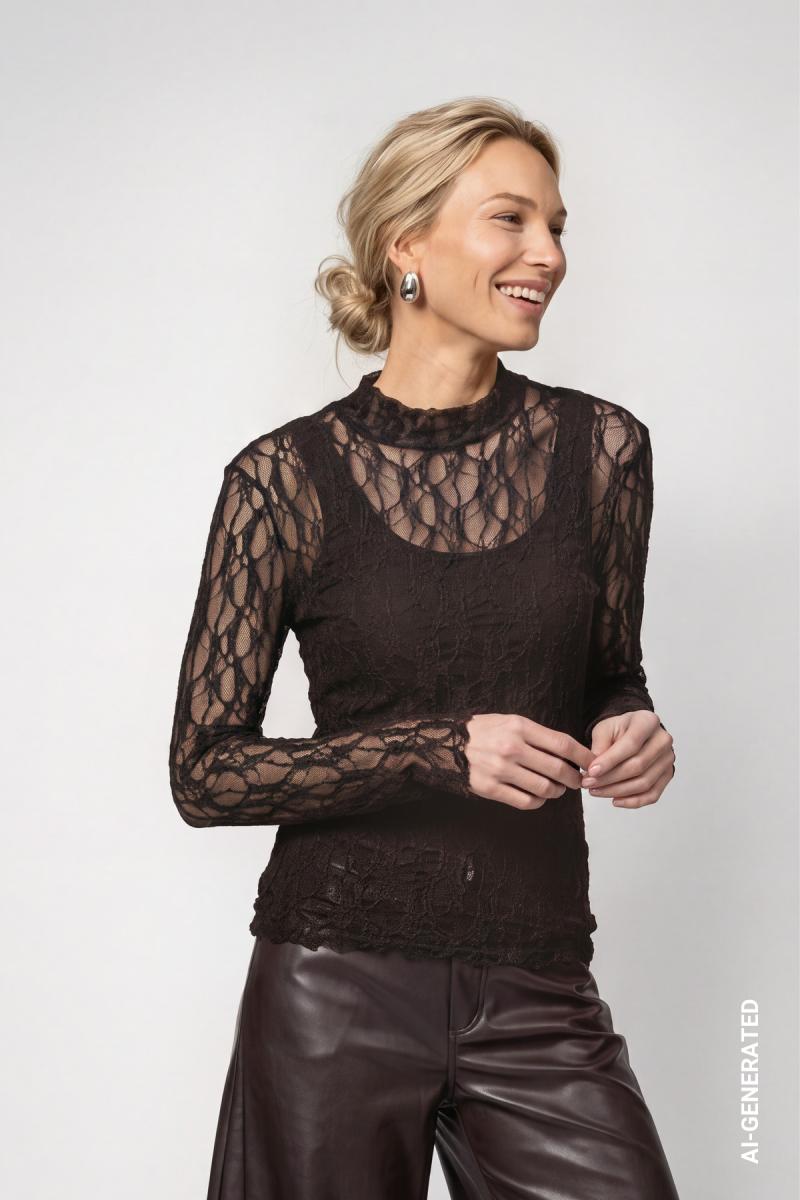 Damen Spitzenshirt