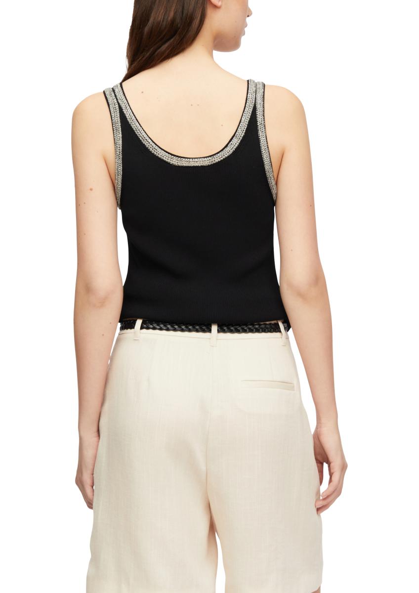 Damen Stricktop mit Kontrastdetail