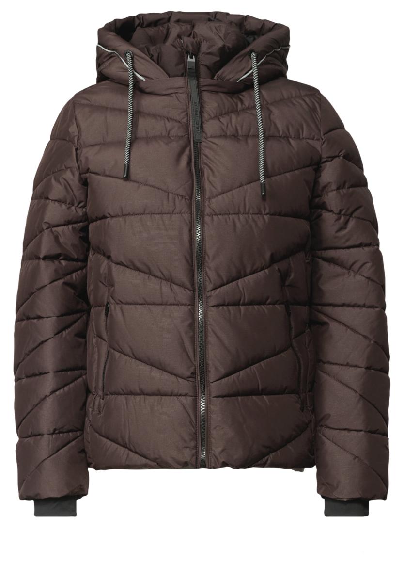 Damen Steppjacke Mit Kapuze Und Zipper