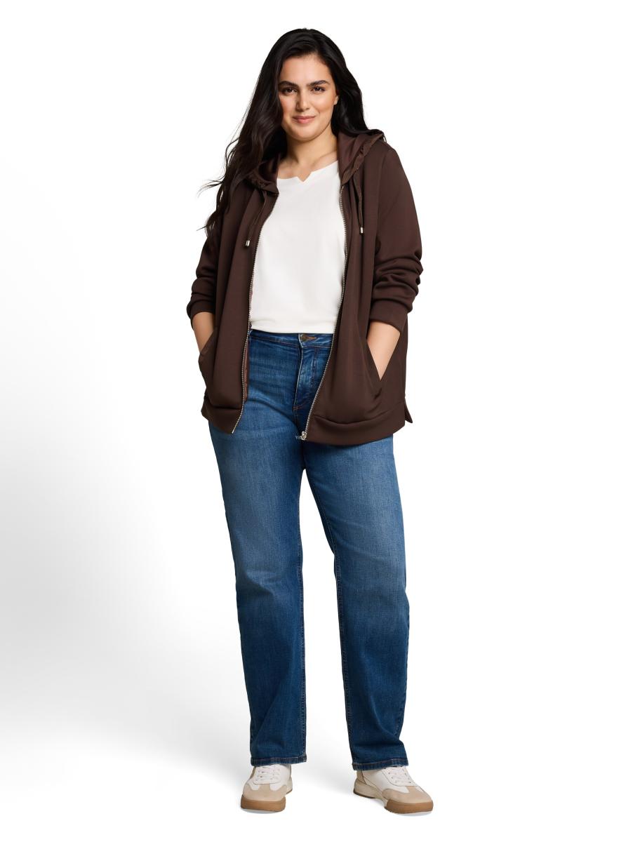 Curvy Sweatjacke aus Scuba