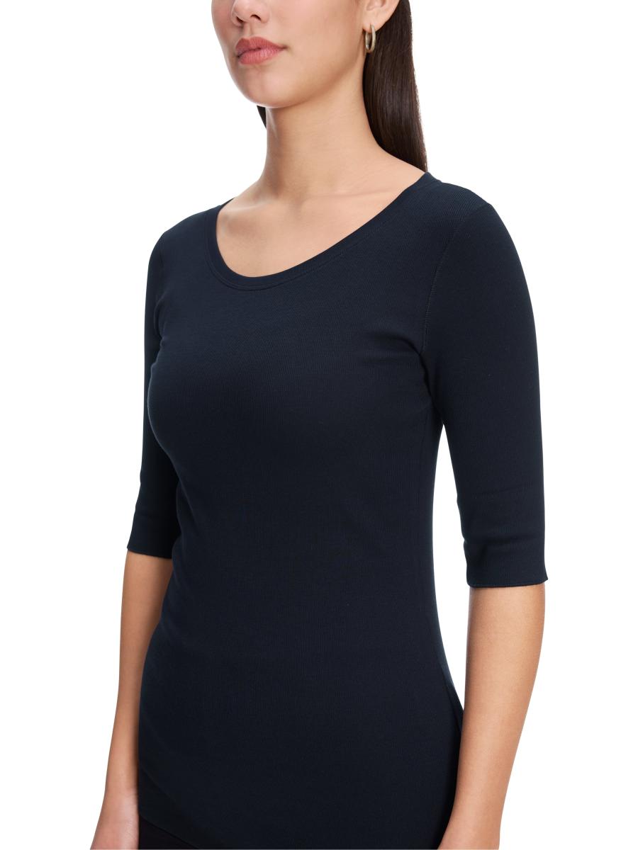 Damen Rundhals-Shirt mit halben Ärmeln