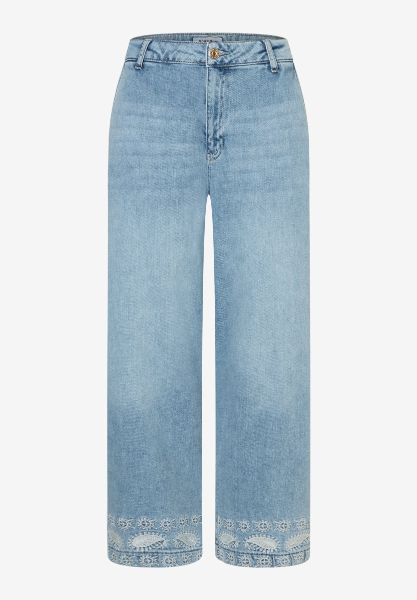 Damen Jeans mit Stickerei am Saum