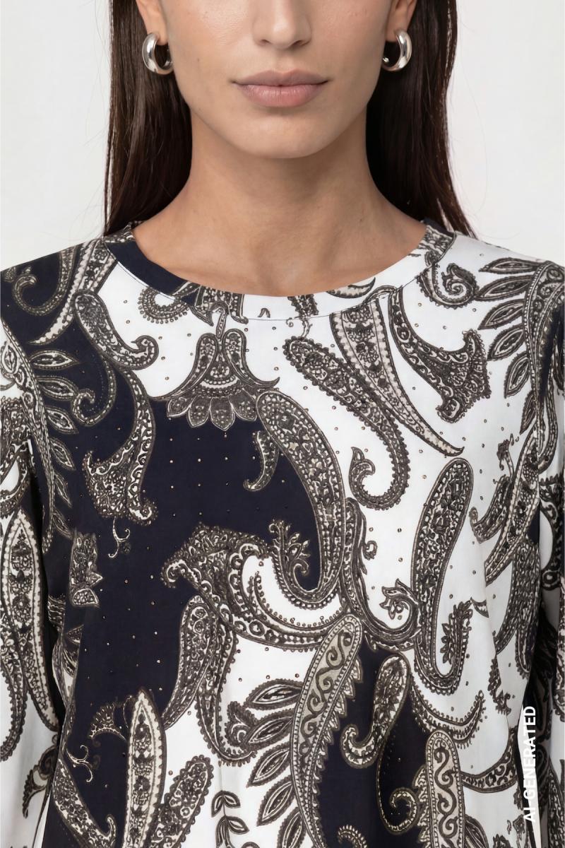 Damen Sweatshirt mit Paisleymuster