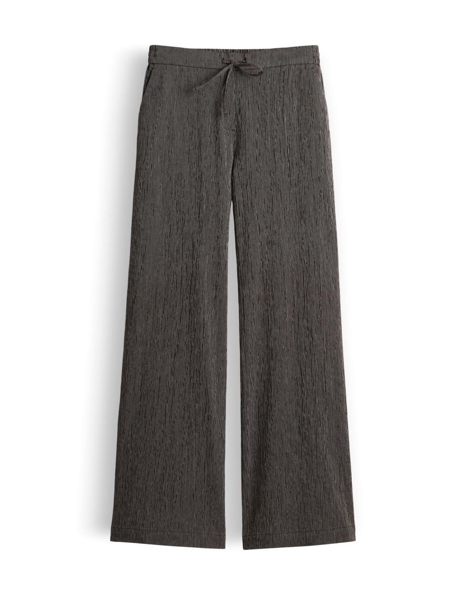 Damen Wide Leg Pants Melane crinkled
