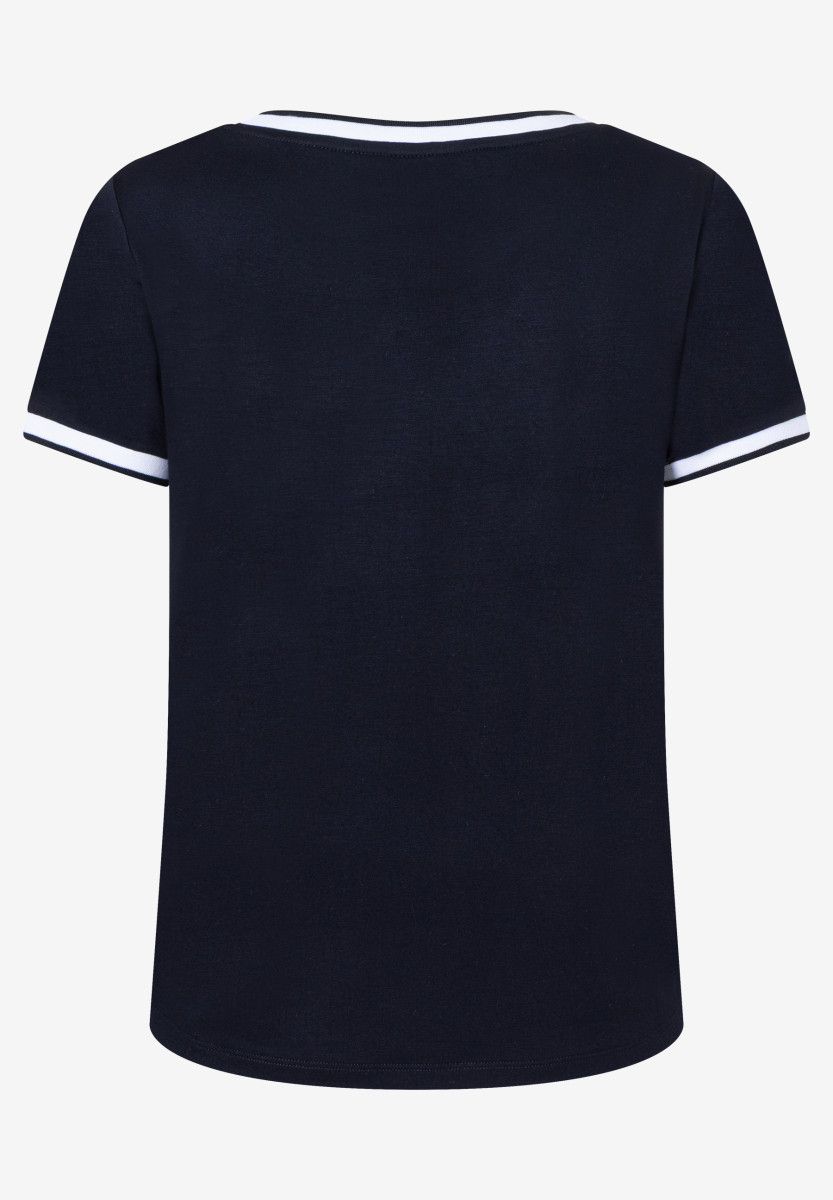 Blusenshirt mit Kontrastabschlüssen
