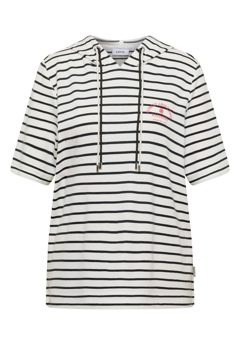 Damen Kurzarm Kapuzenshirt