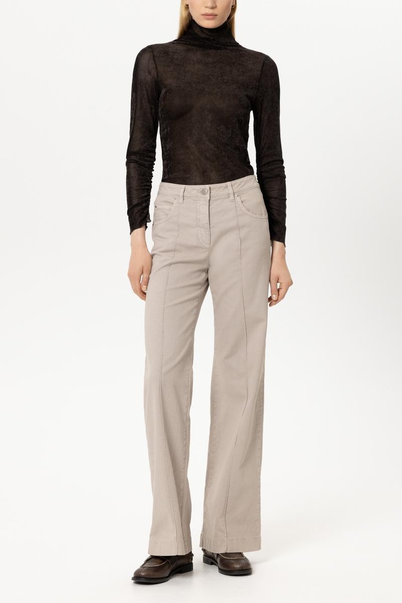 Damen Samt-Turtleneck-Shirt