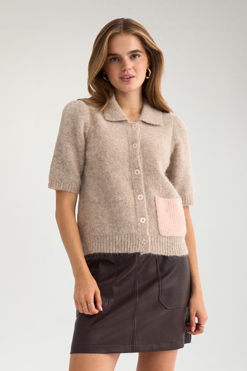Damen Kurzarm-Strickjacke Nusalia