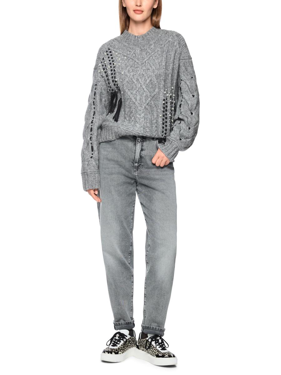 Damen Zopfstrick-Pullover