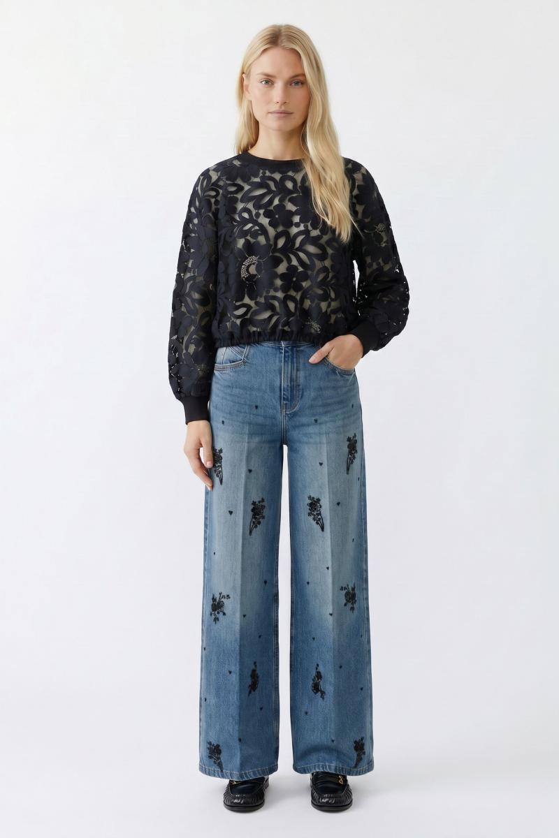 Damen Spitzenshirt