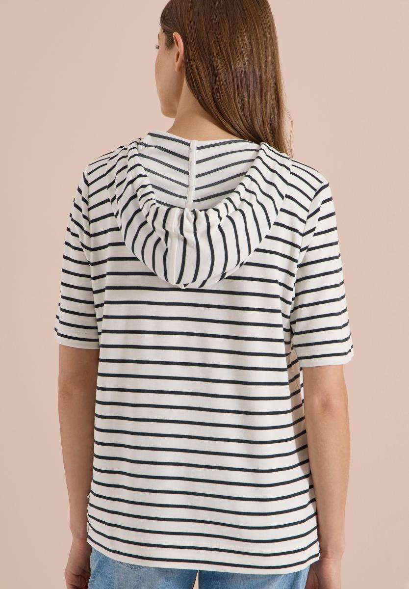 Damen Kurzarm Kapuzenshirt